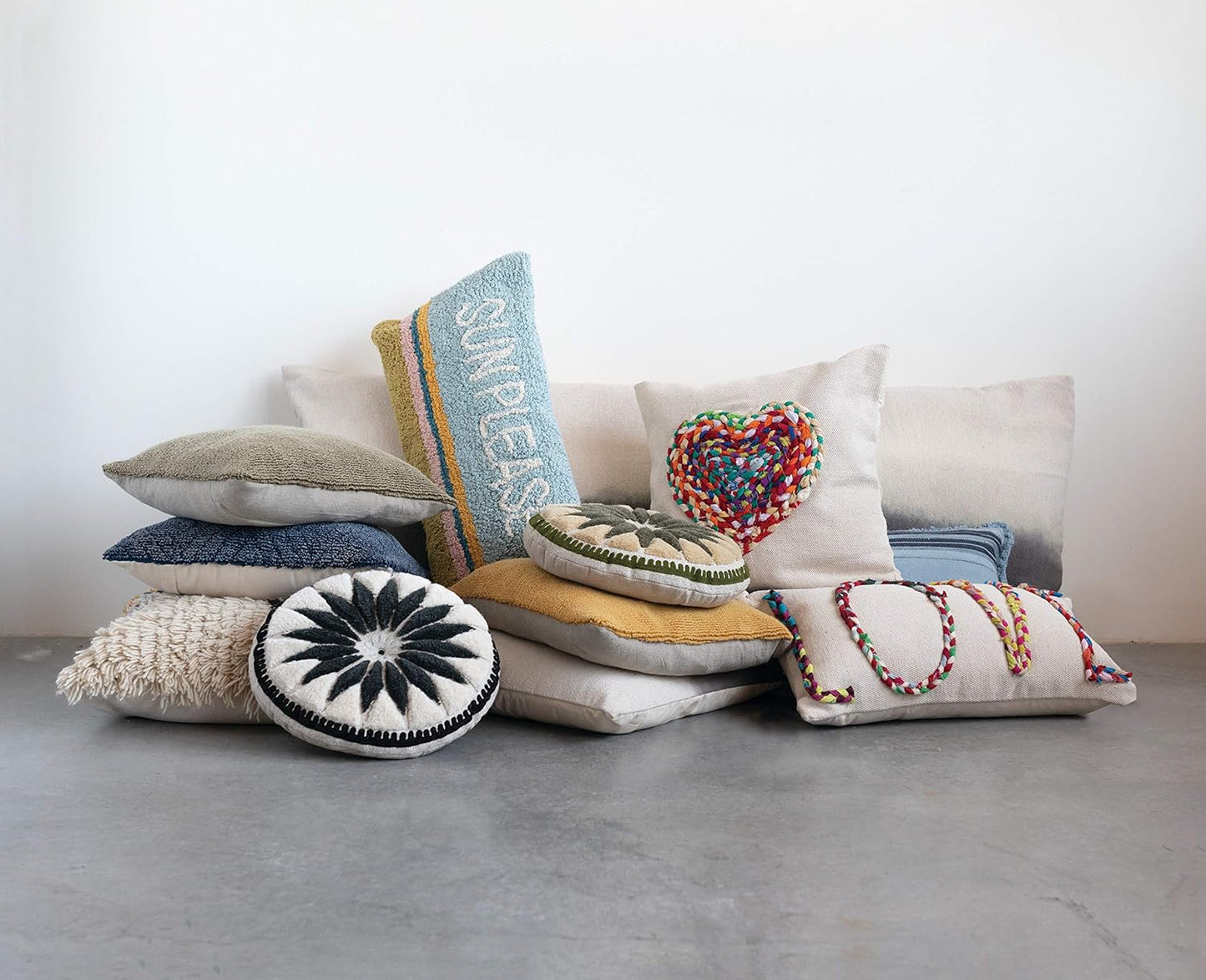 Chindi Appliqued "Love" Lumbar Pillow