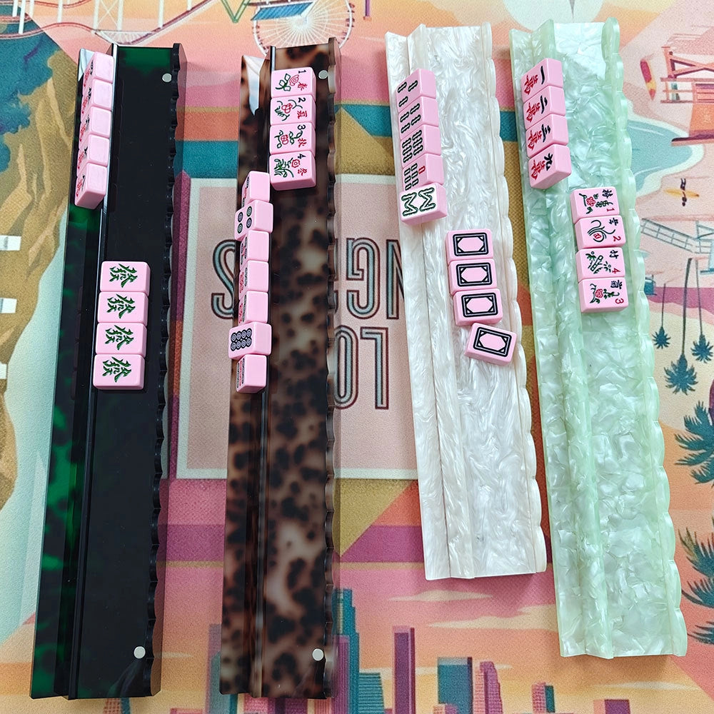 20" Acrylic Tile Rack & Pusher Set for American Mahjong (2 Colors)