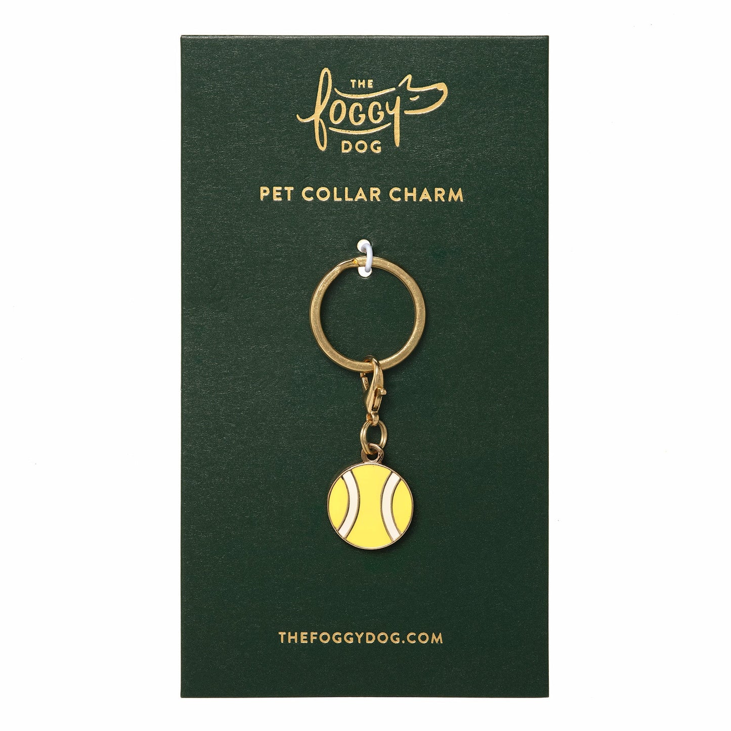 Tennis Ball Dog Collar Charm by The Foggy Dog