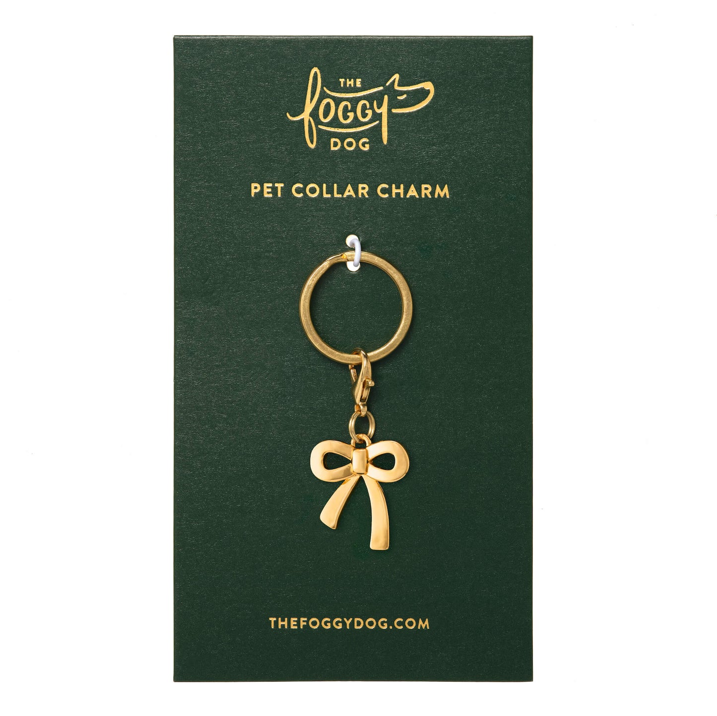 Gold Bow Dog Collar Charm by The Foggy Dog