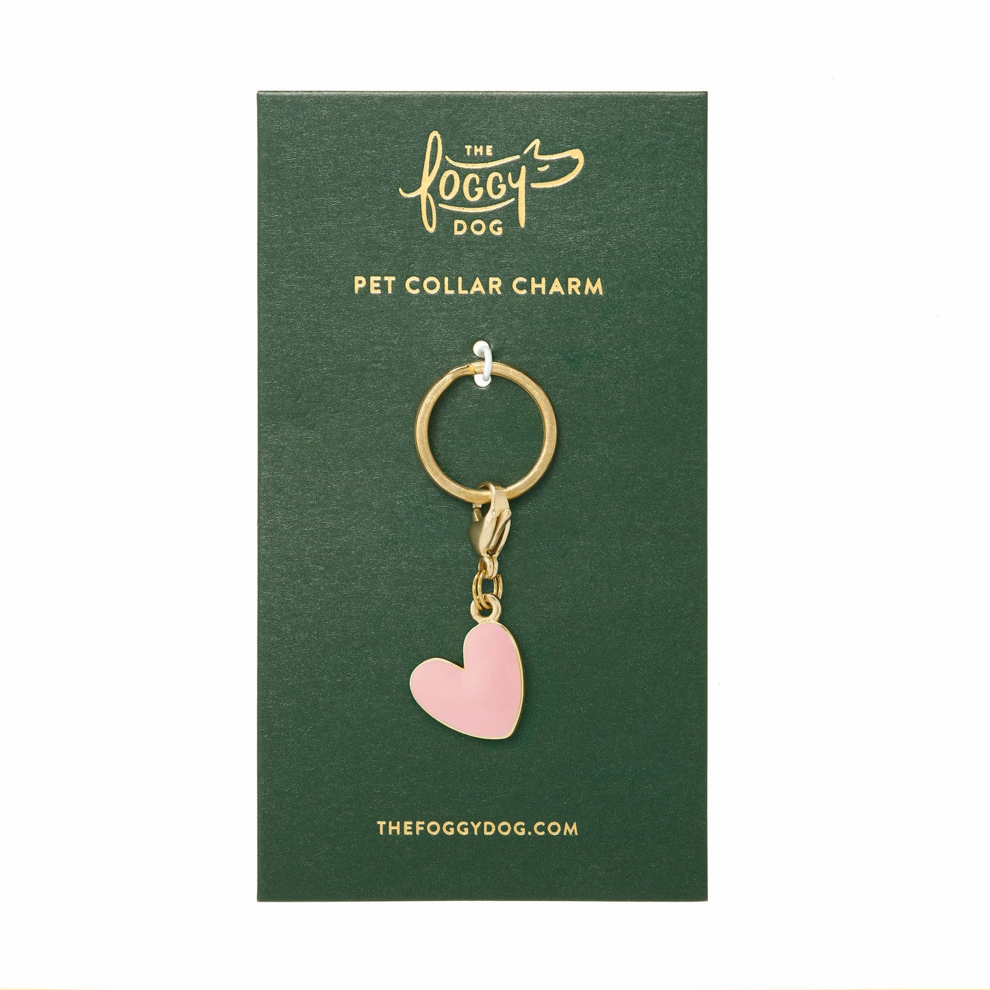 Pink Heart Dog Collar Charm by The Foggy Dog