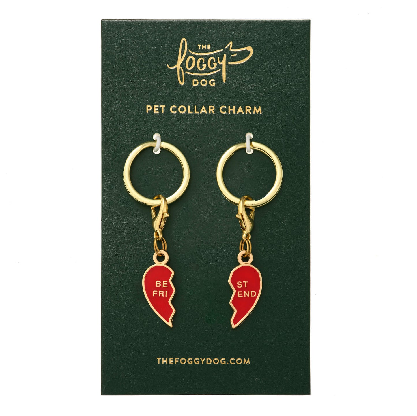BFF Hearts Collar Charm Set by The Foggy Dog