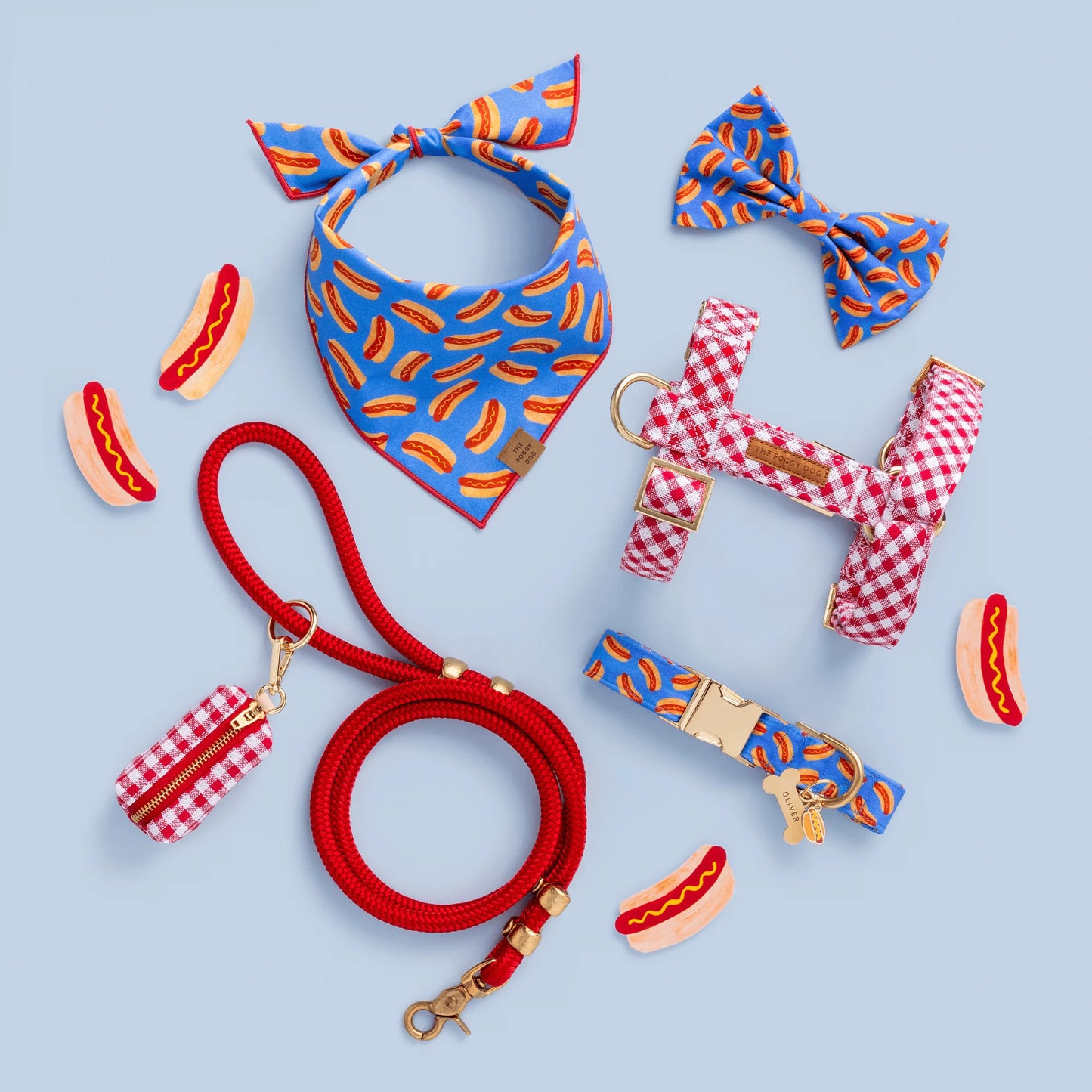 Red Gingham Waste Bag Holder by The Foggy Dog