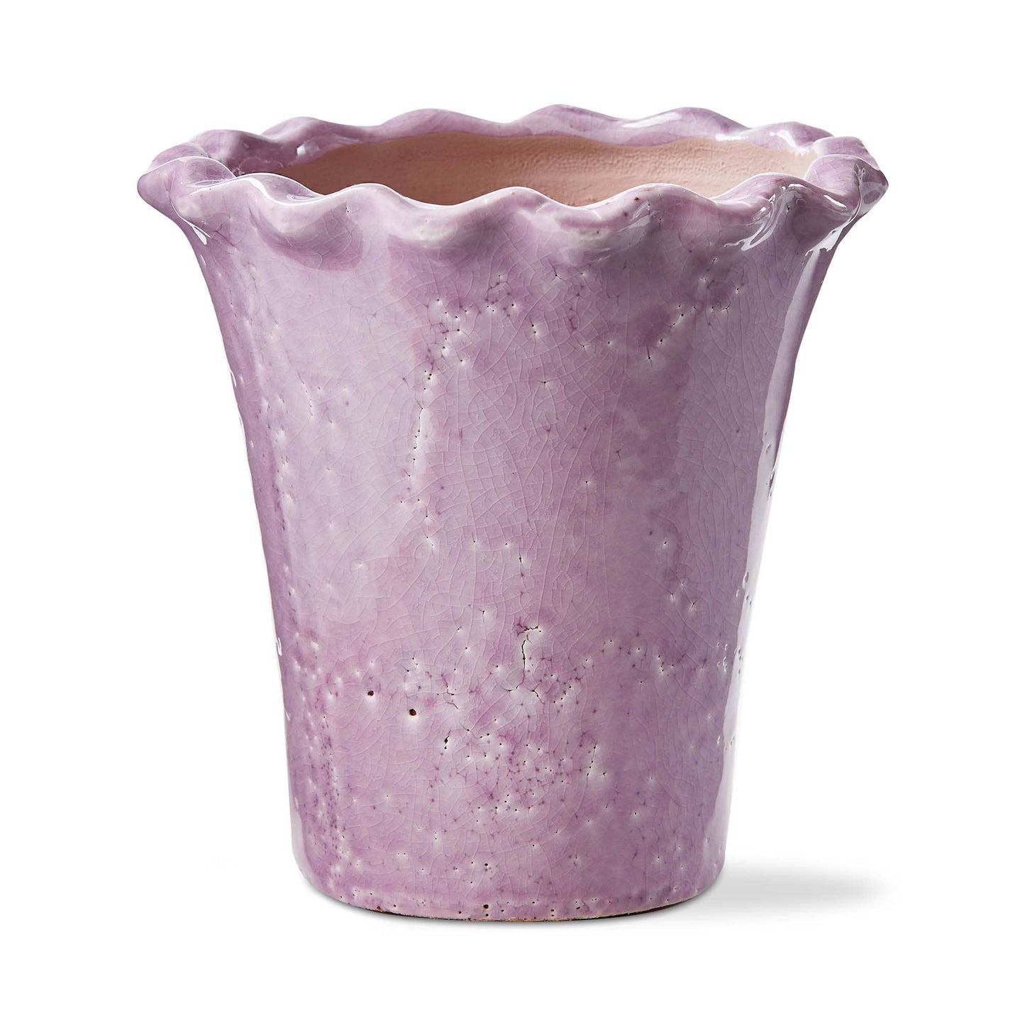 6.5" Lavender Terracotta Planter w/ Ruffle Rim