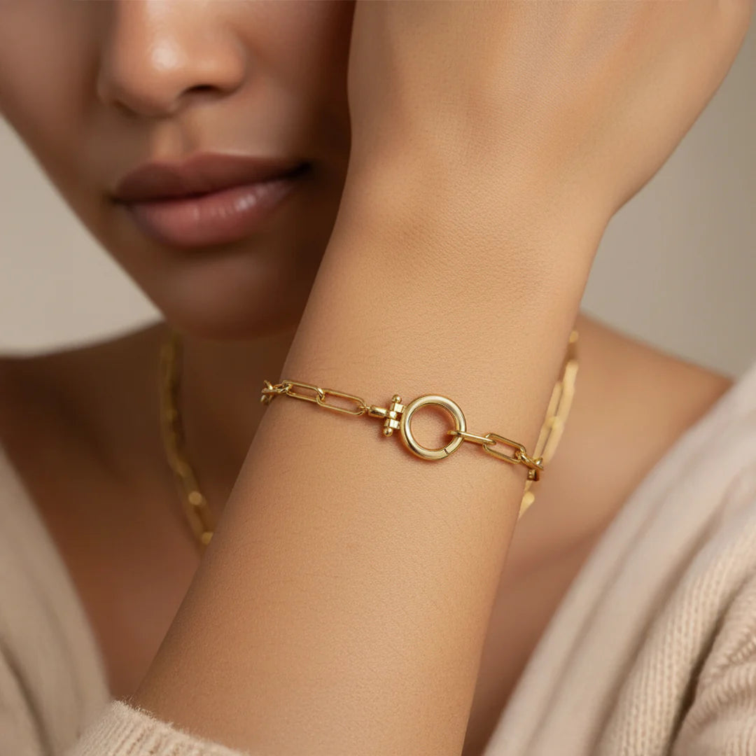 Mint Paperclip Bracelet - Gold