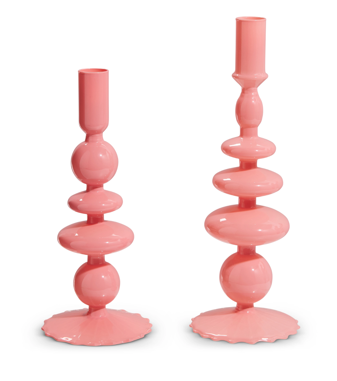 10.25" Pink Candlesticks (Set of 2)