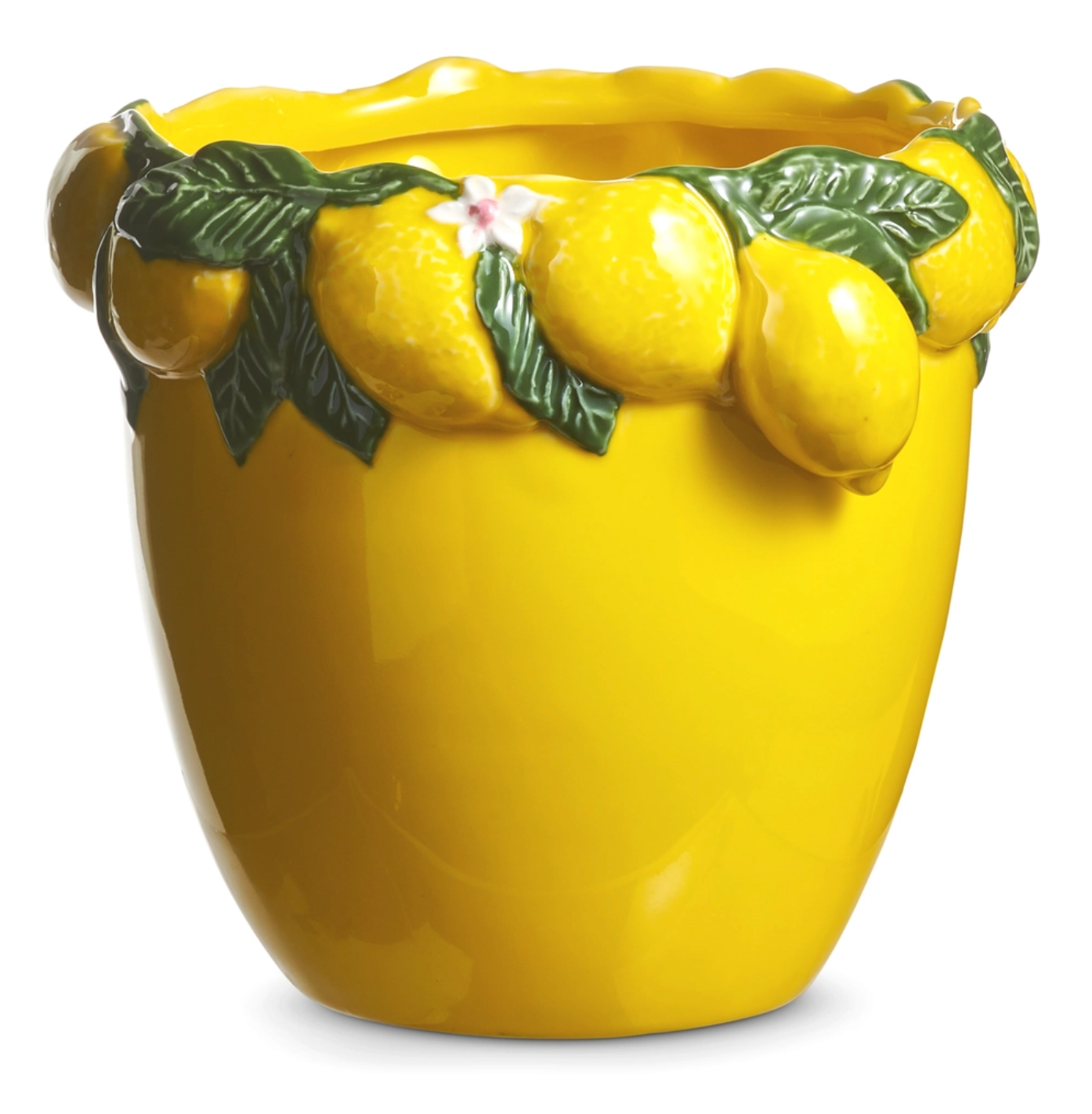 7" Yellow Planter with Lemon Rim