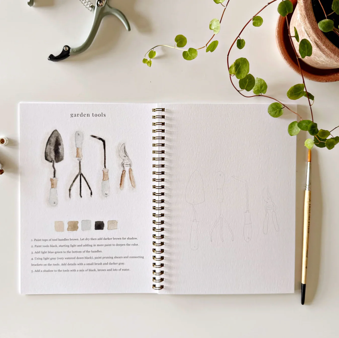 Garden Watercolor Workbook by Emily Lex Studio