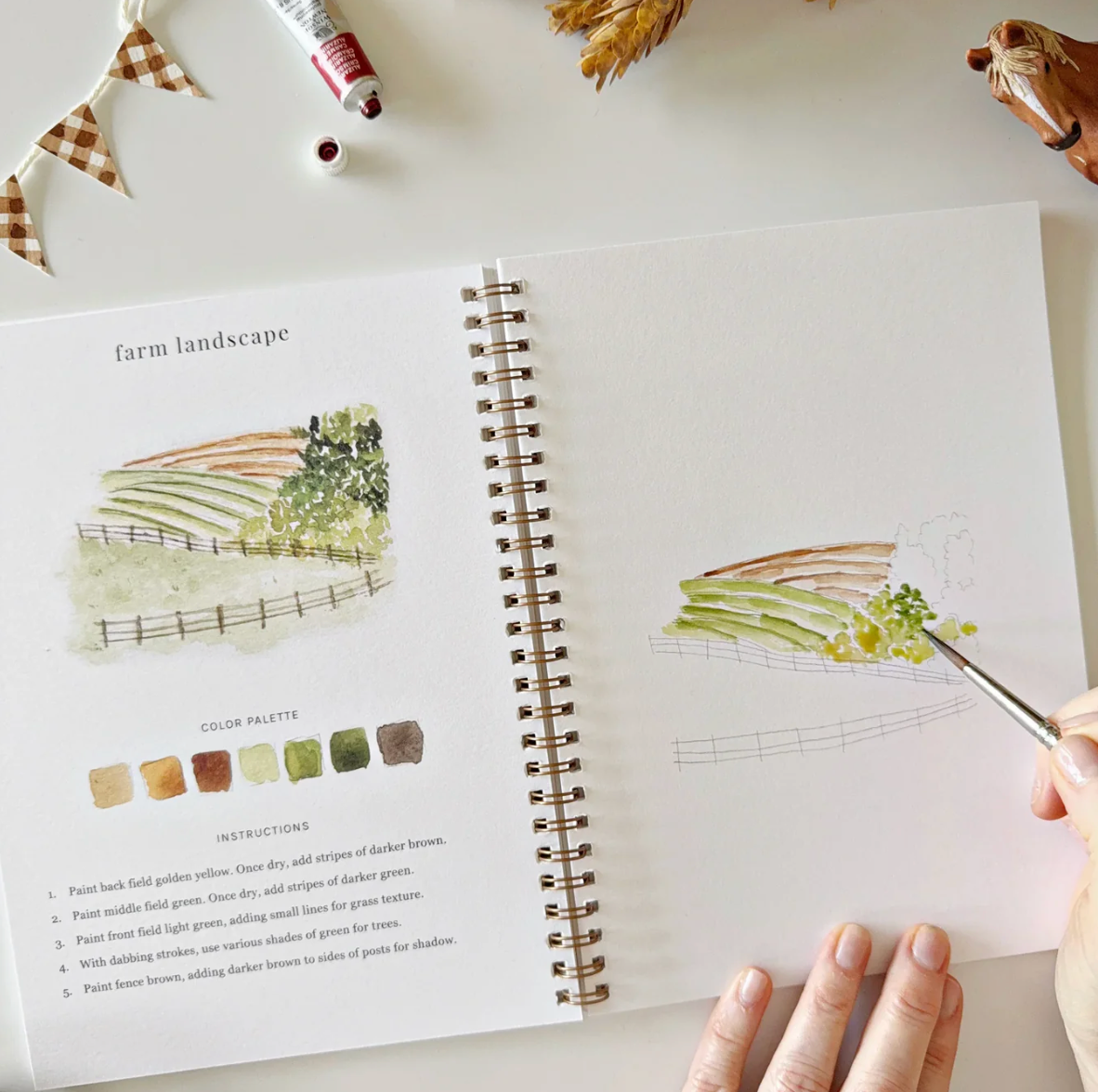 Farm Watercolor Workbook by Emily Lex Studio