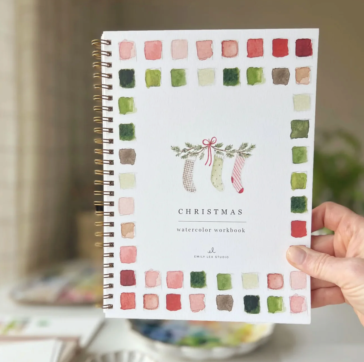 Christmas Watercolor Workbook by Emily Lex Studio