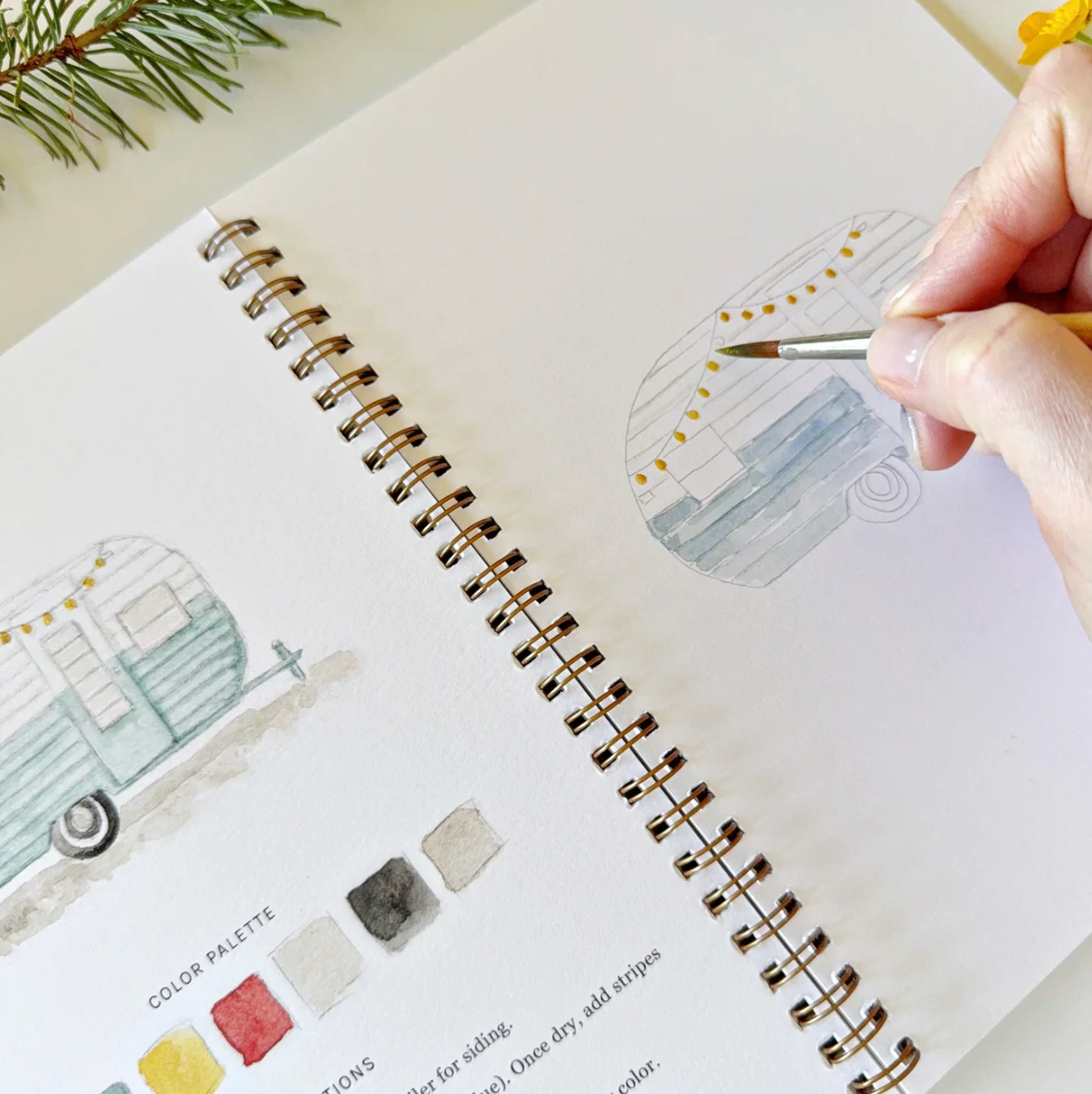 Camping Watercolor Workbook by Emily Lex Studio