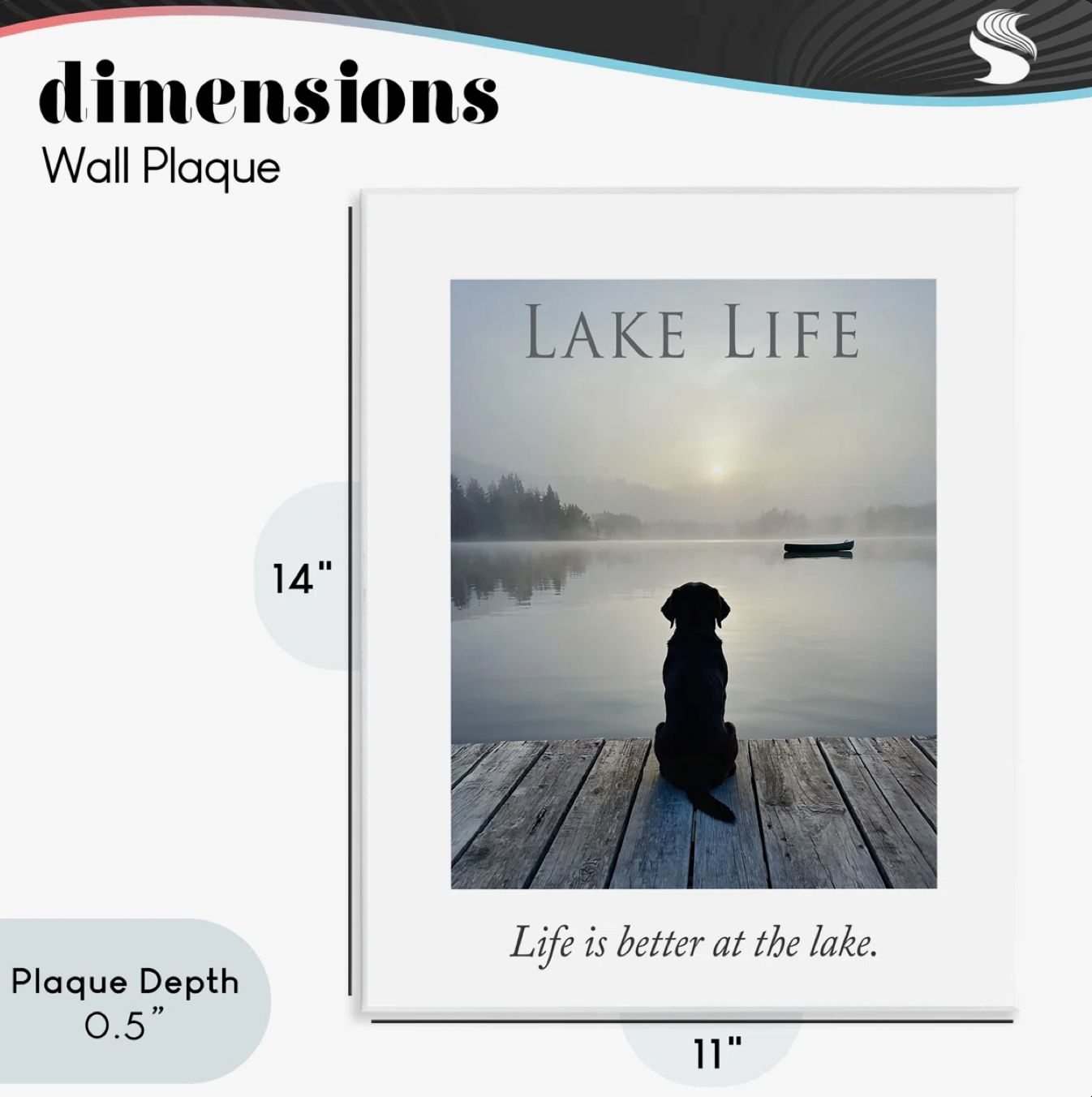 Lake Life with Dog Wall Art 23x30"