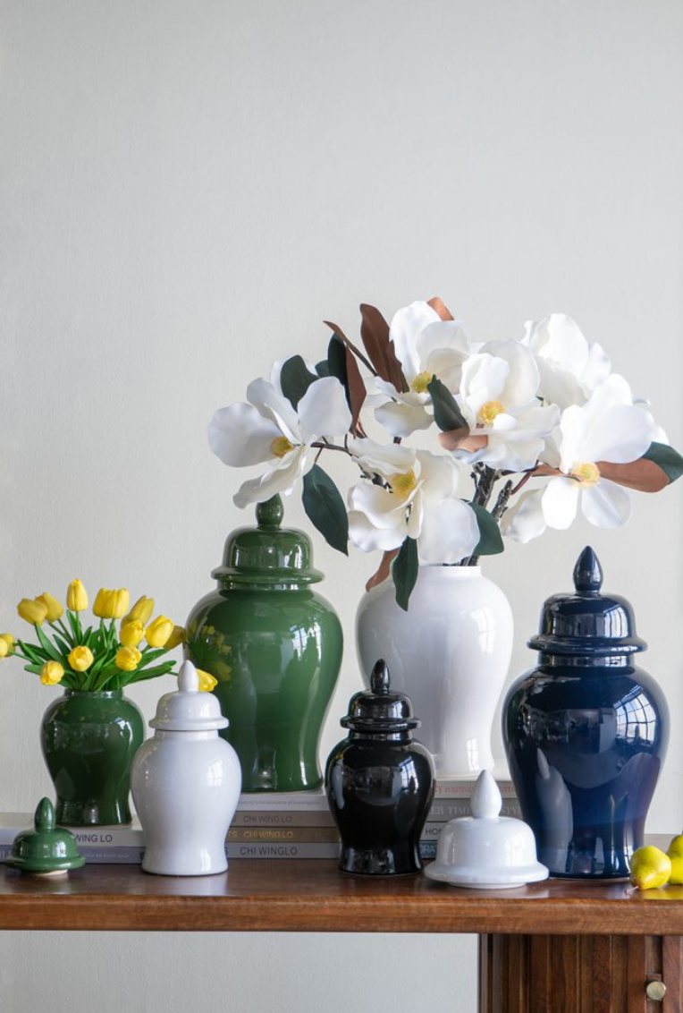 6.3x12" Emerald Ceramic Ginger Jar