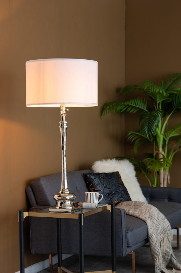 Contemporary Silver Table Lamp