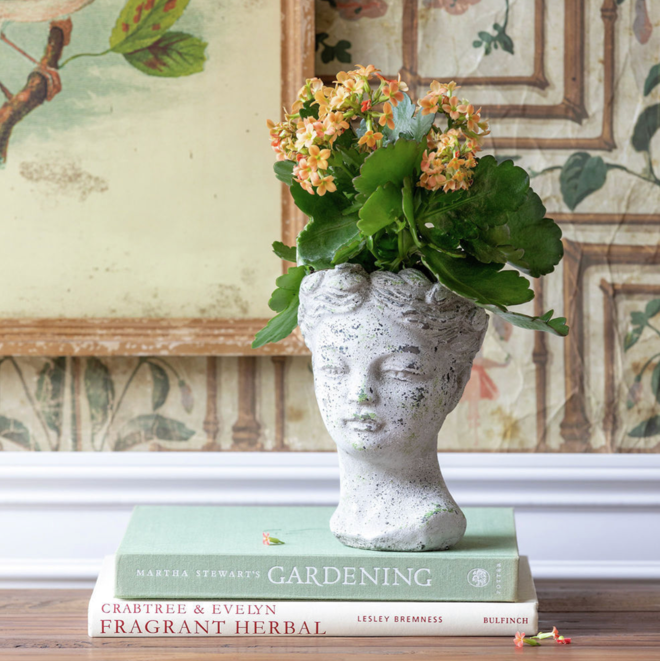 7.25" Concrete Bust Planter