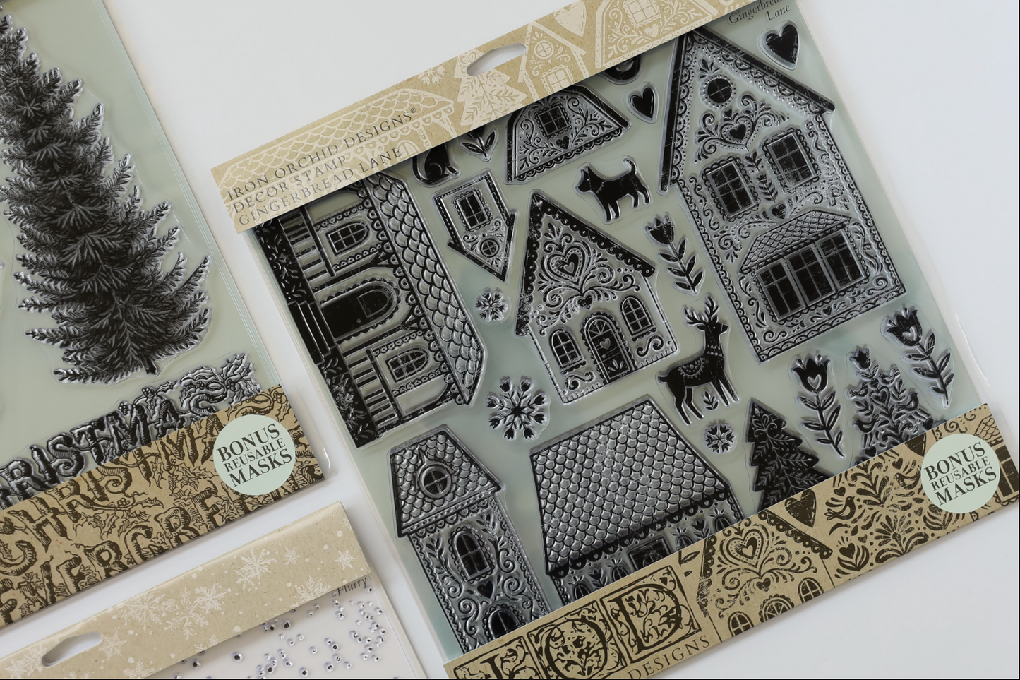 Gingerbread Lane 12x12 IOD Decor Stamp by Iron Orchid Designs (NEW!)