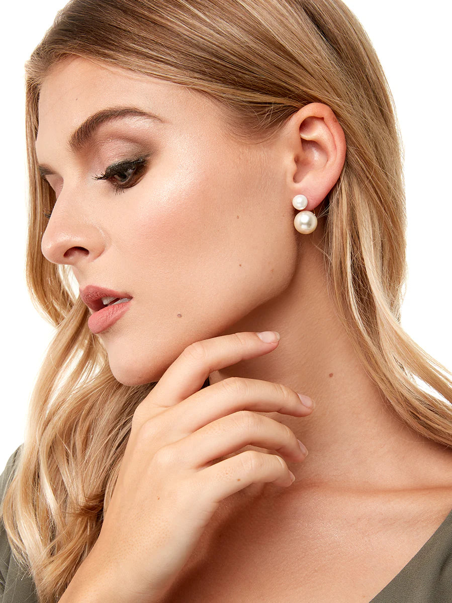 Pearl Ear Jacket Earring - Gold