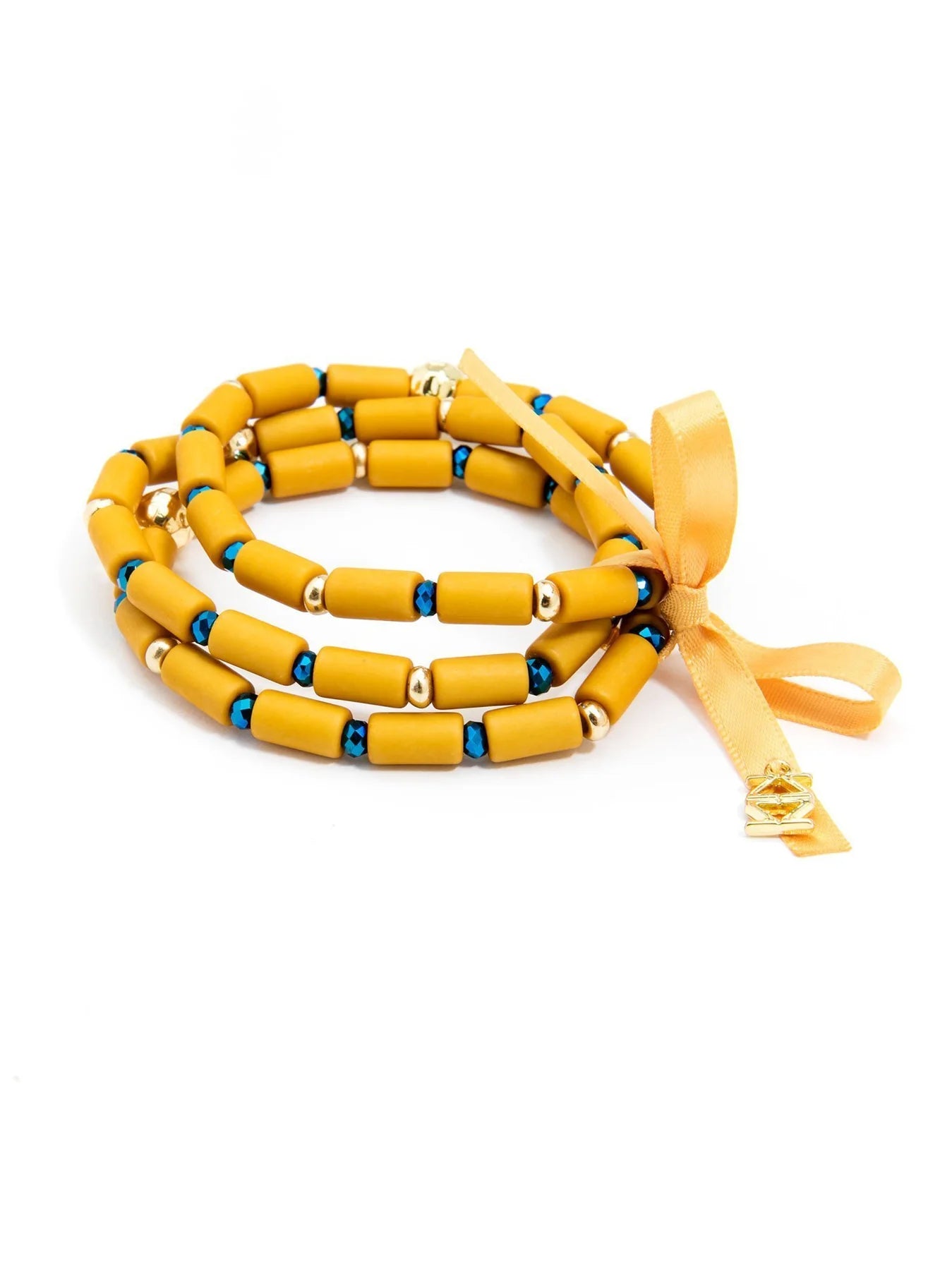 Beaded Stretch Bracelets - Honey (Set of 3)