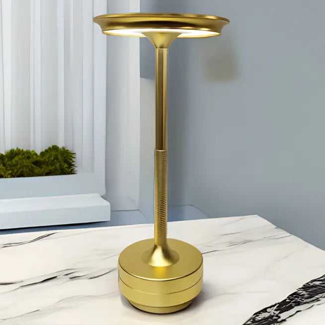 Aluminum Touch Table Lamp in Gold - USB Rechargeable Minimalist Desk Light