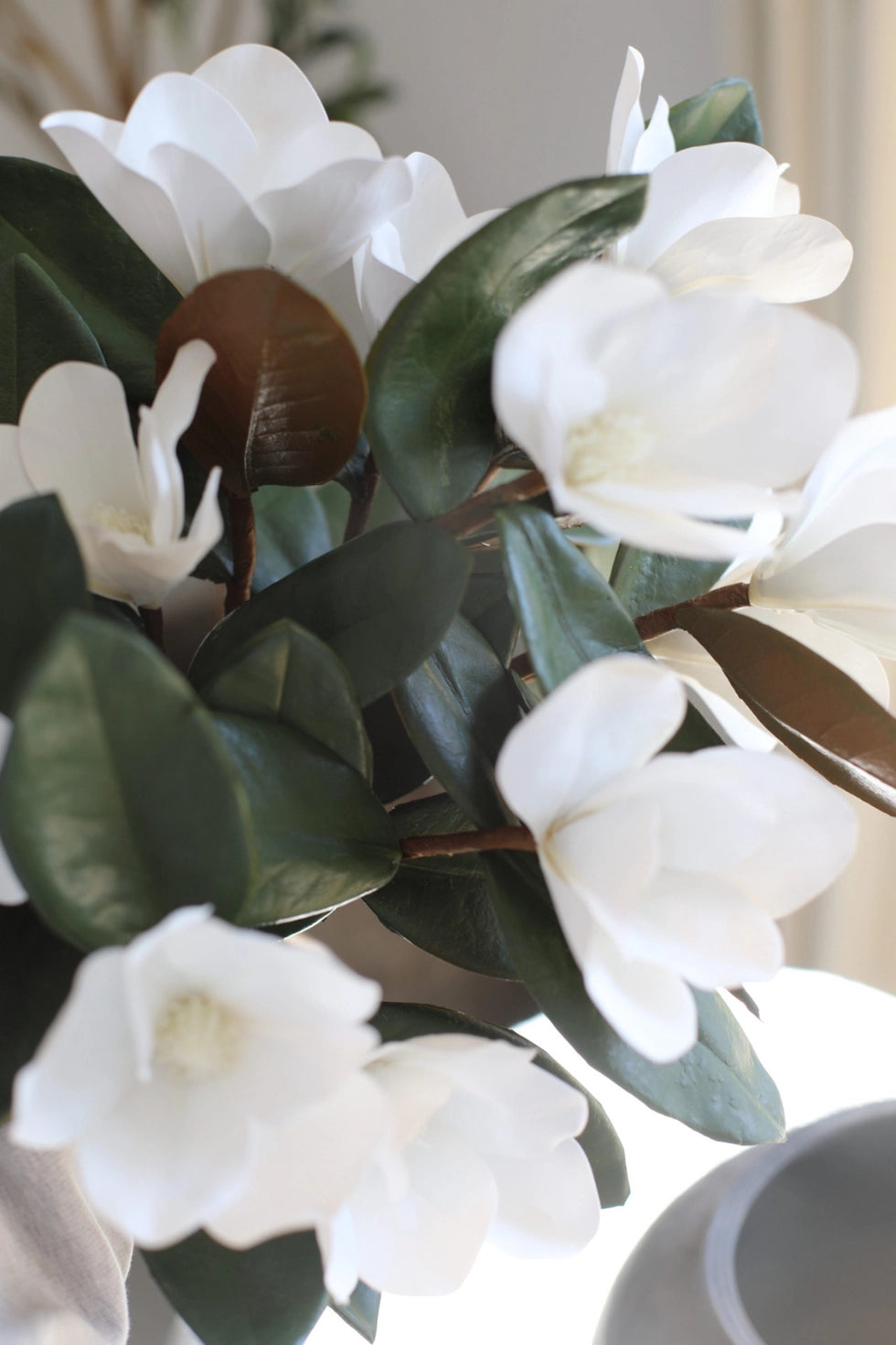 Faux Magnolia Stems w/ Leaves