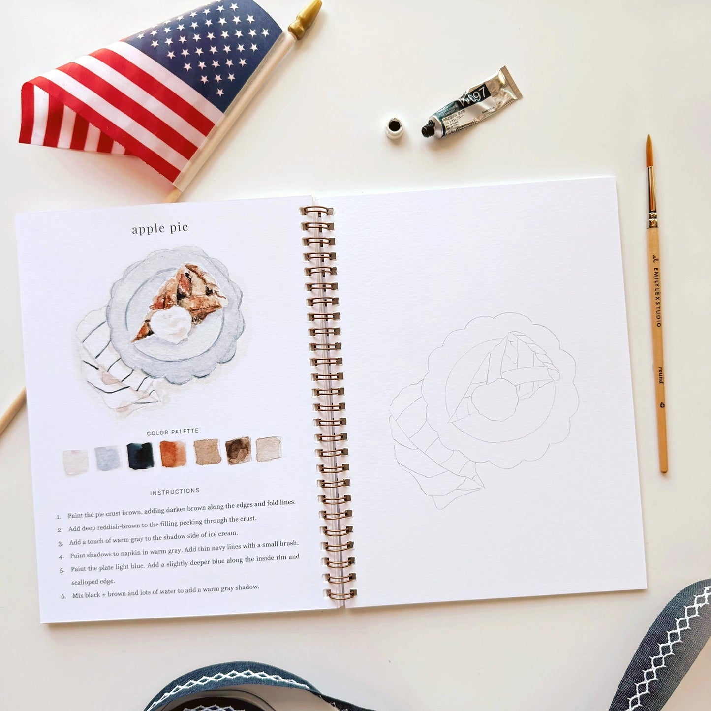 Americana Watercolor Workbook by Emily Lex Studio