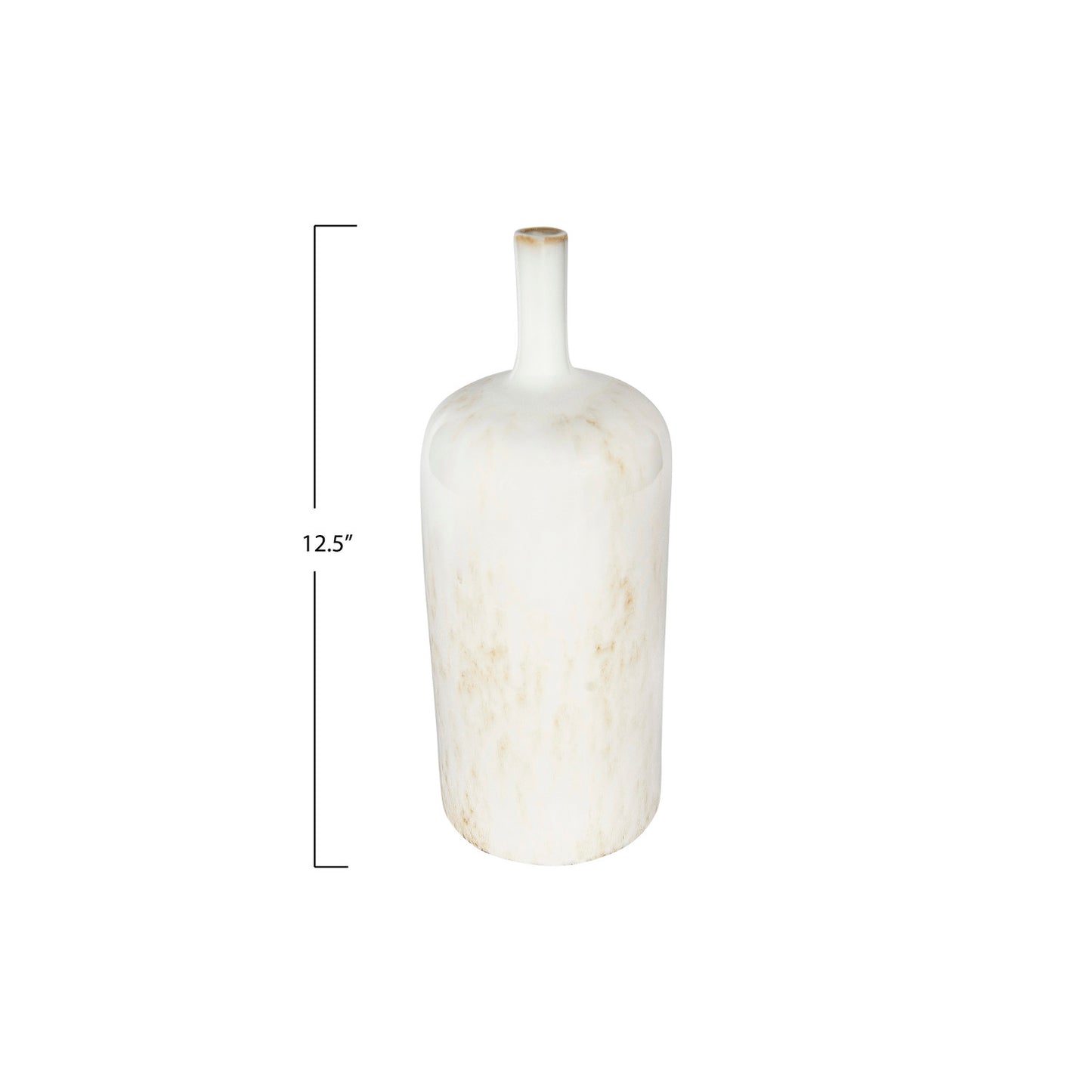 White Stoneware Vase w/ Glaze