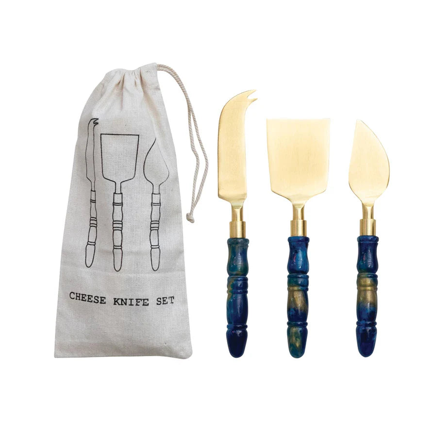 Stainless Steel Cheese Knives Set of 3 in Bag