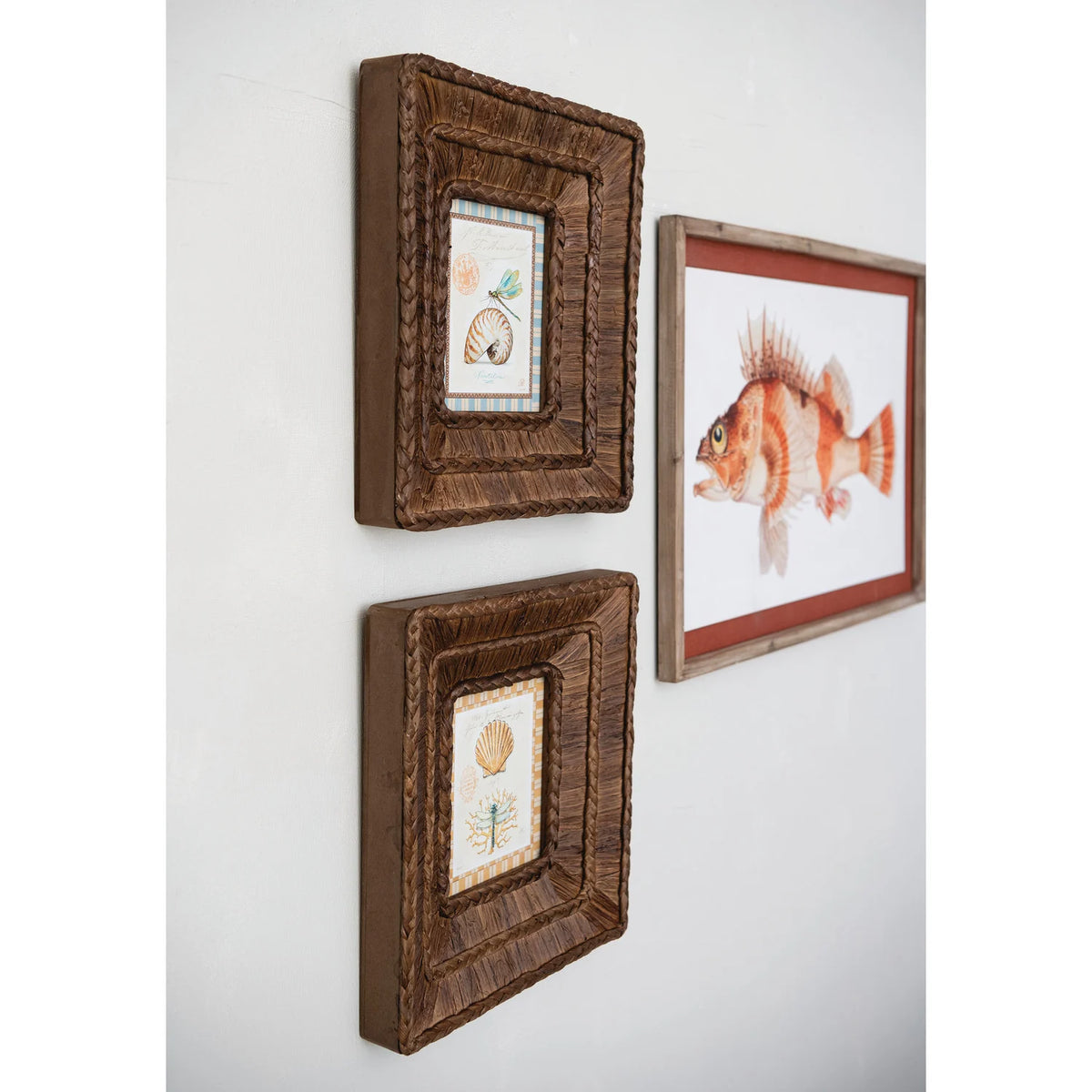 Woven Water Hyacinth Framed Wall Art (2 Styles)