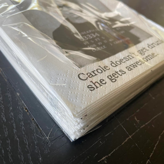 "Carole Doesn't Get..." Mugshot Paper Cocktail Napkins (20 pk)