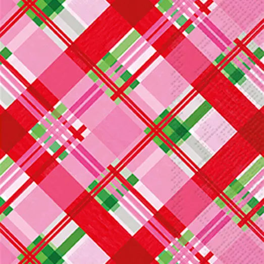 Pink Plaid Paper Guest Towels (16 pk)