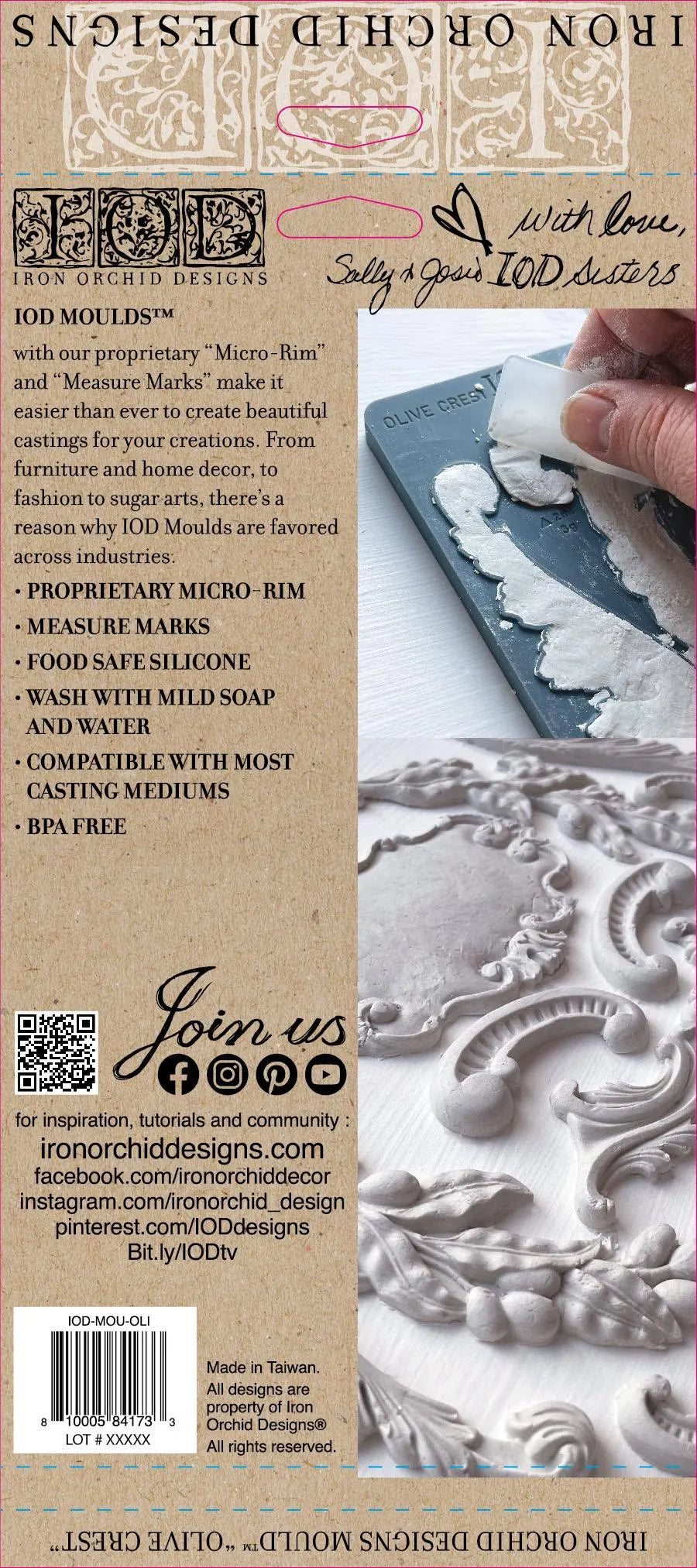 Olive Crest 6x10 IOD Mould by Iron Orchid Designs