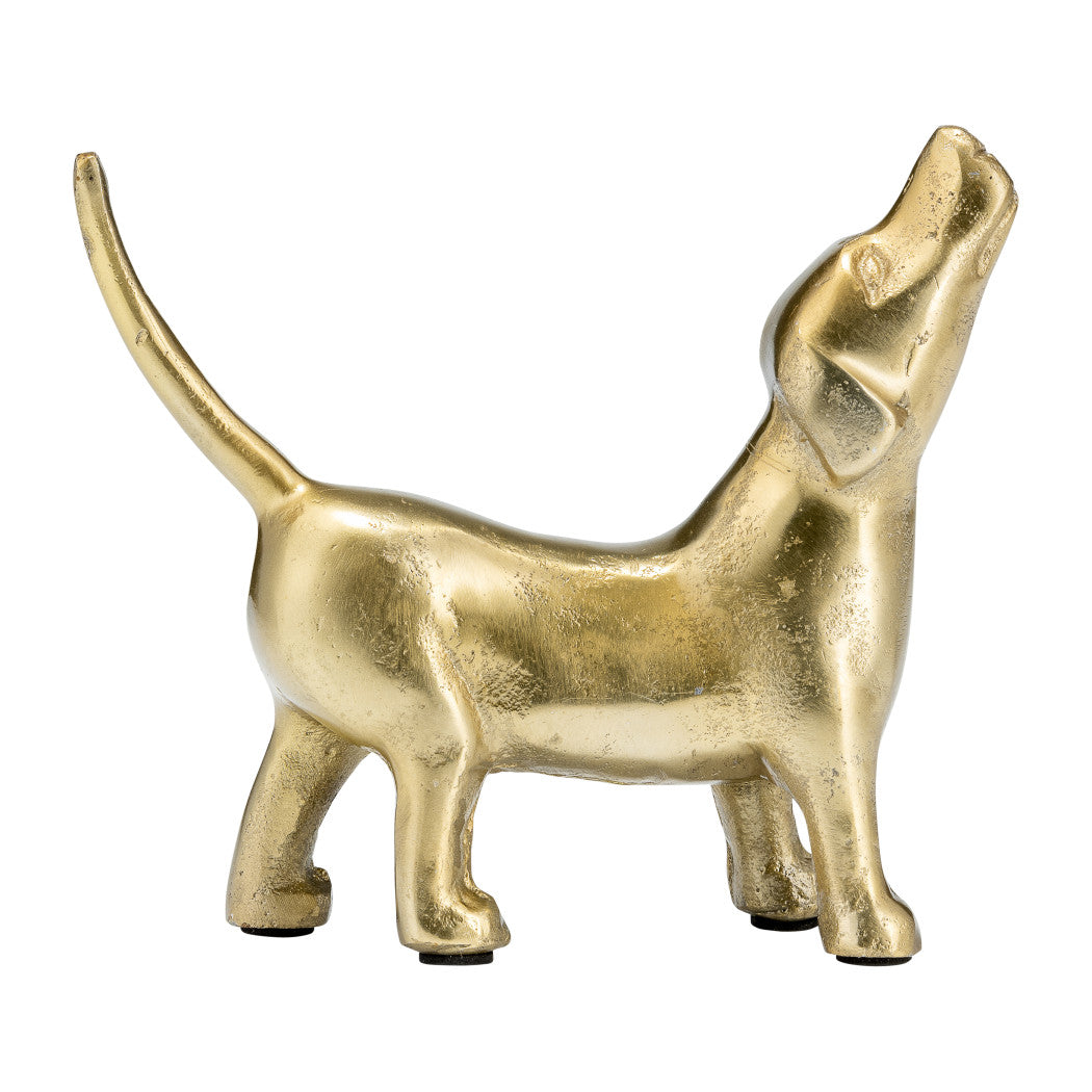 Modern Gold Howling Dog Figurine