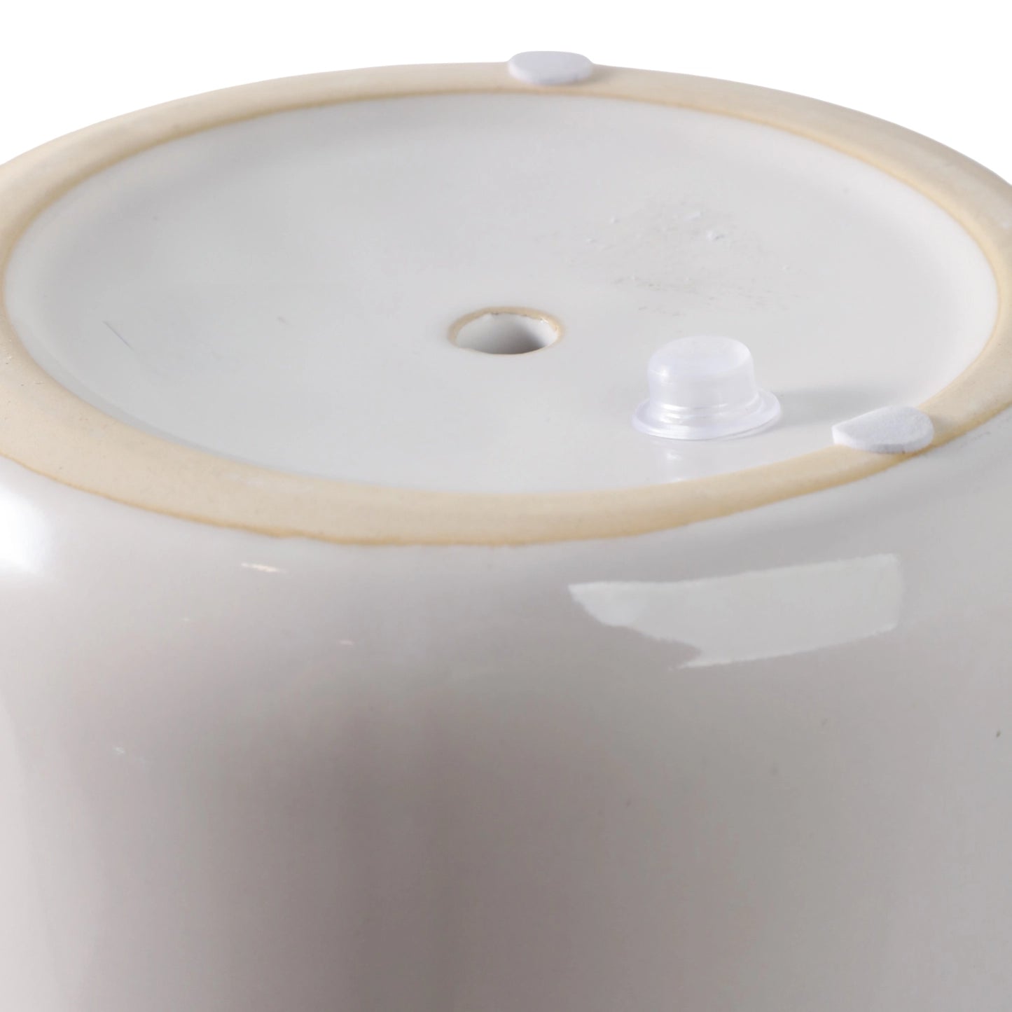 Ivory Ceramic Planter Pot w/ Sculpted Floral Rim
