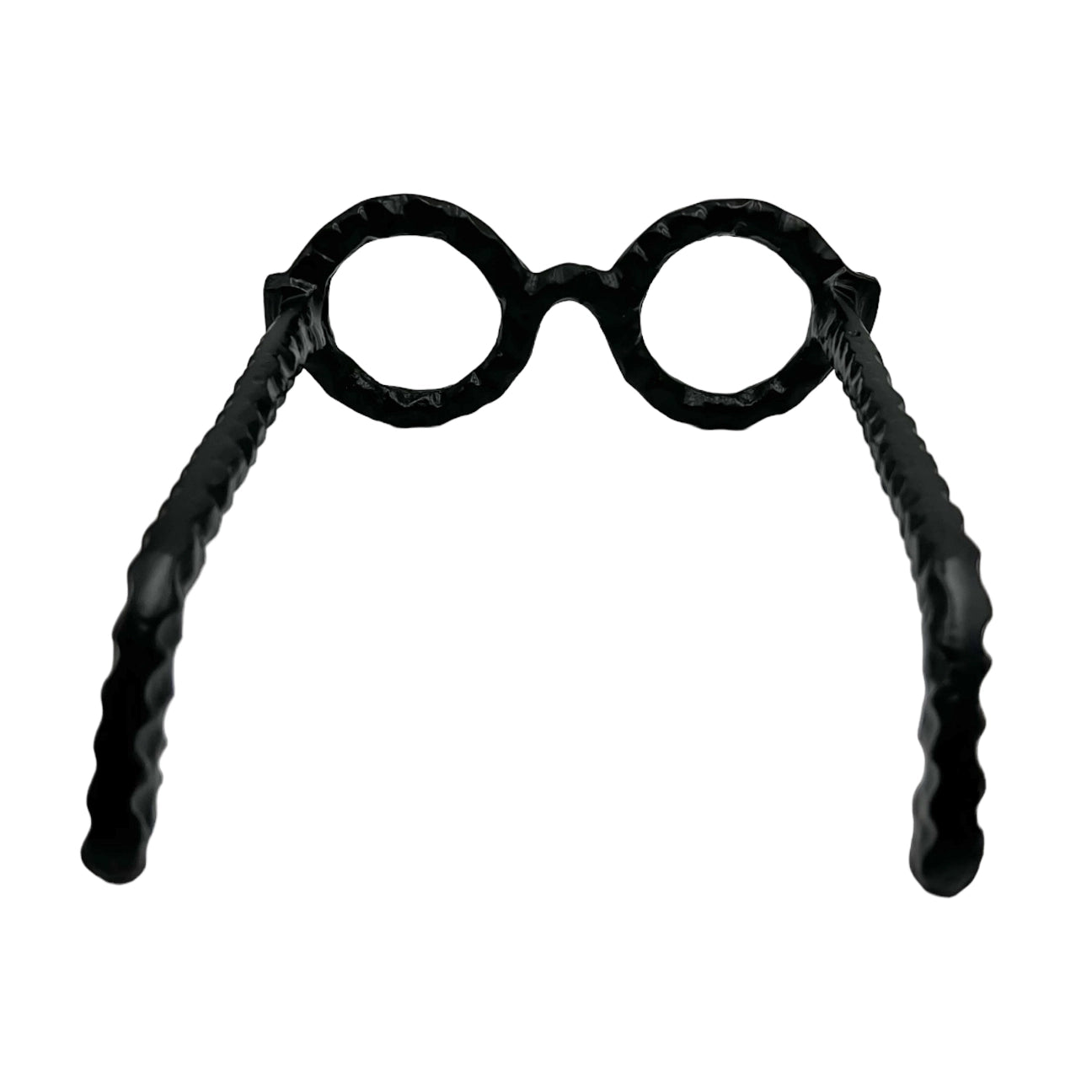 8" Decorative Round Glasses - Black