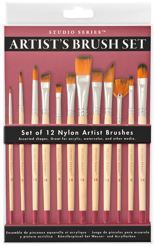 Artist's Paintbrush Set (12 Brushes)