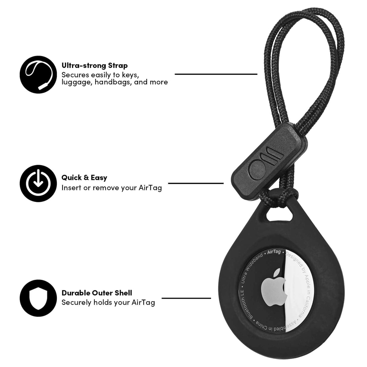 Tough Sport AirTag Case - Black