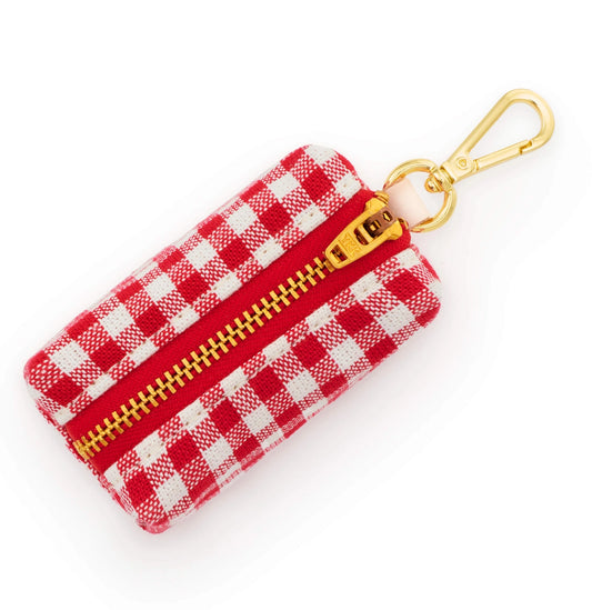 Red Gingham Waste Bag Holder by The Foggy Dog
