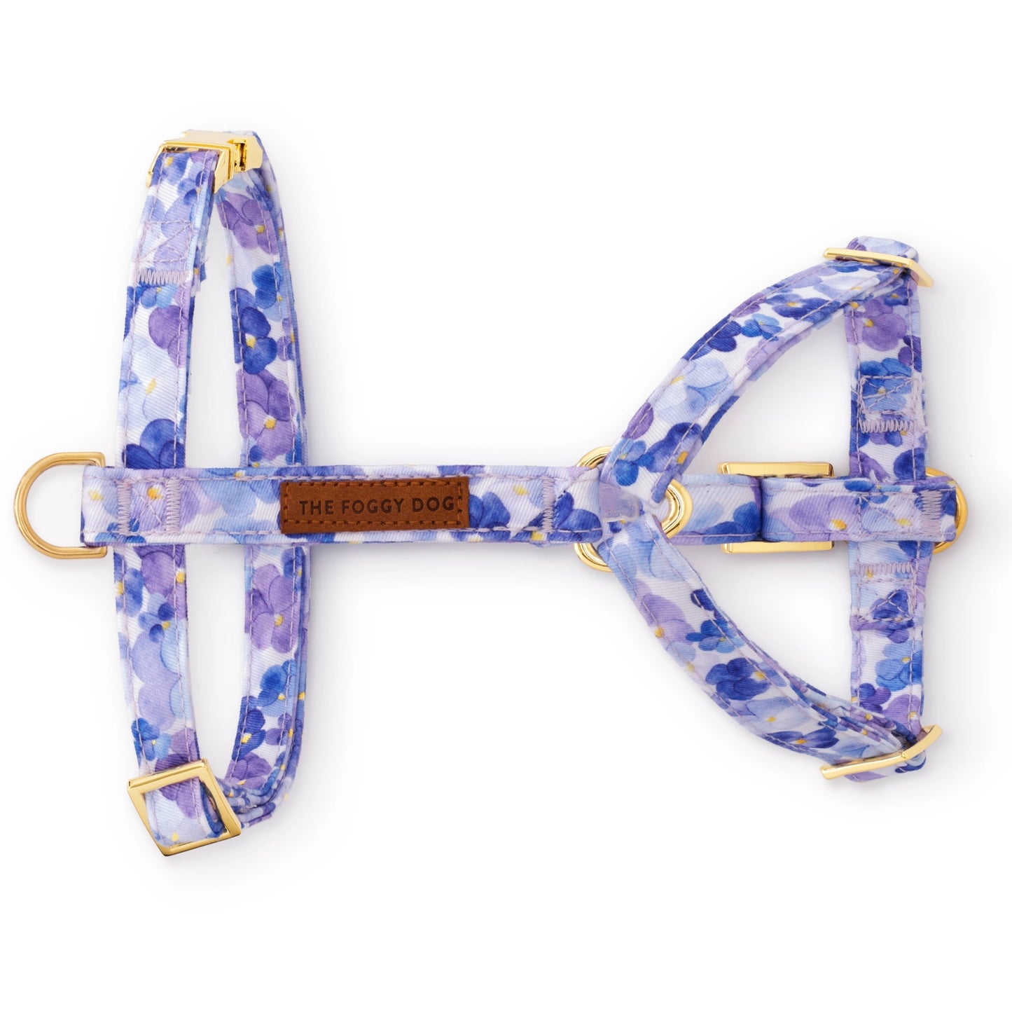 Pressed Pansies Dog Harness by The Foggy Dog
