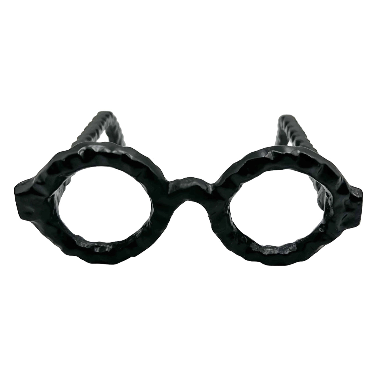8" Decorative Round Glasses - Black