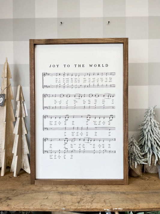 Joy To the World Hymn Framed Wall Art (13x17")