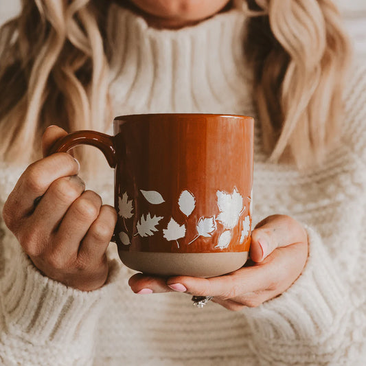 Fall Leaves Stoneware Coffee Mug 14 oz