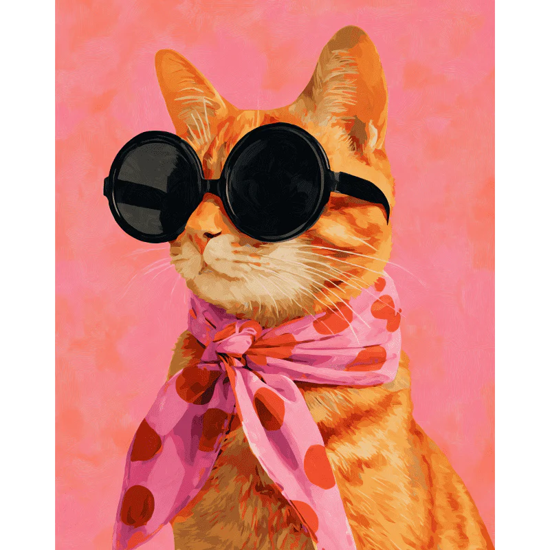 Stylish Ginger Cat Paint-by-Number