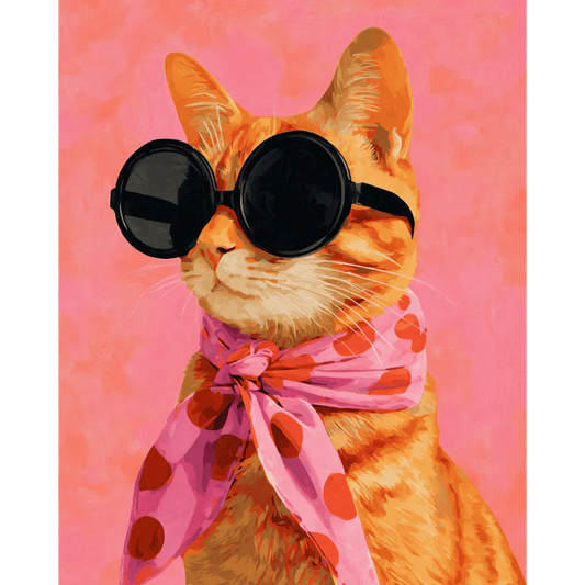 Stylish Ginger Cat Paint-by-Number