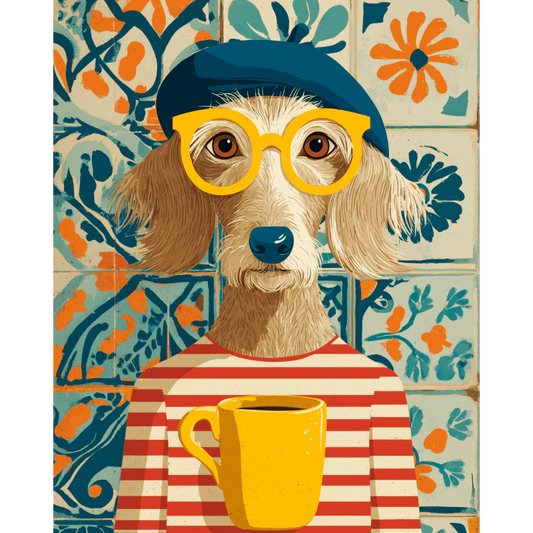 French Style Dog Paint-by-Number