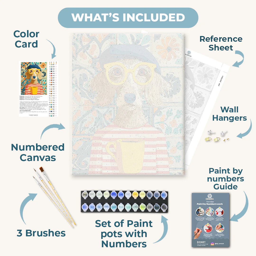 French Style Dog Paint-by-Number