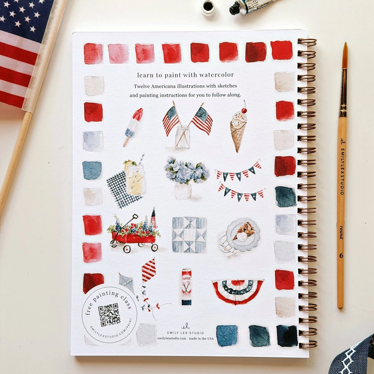 Americana Watercolor Workbook by Emily Lex Studio