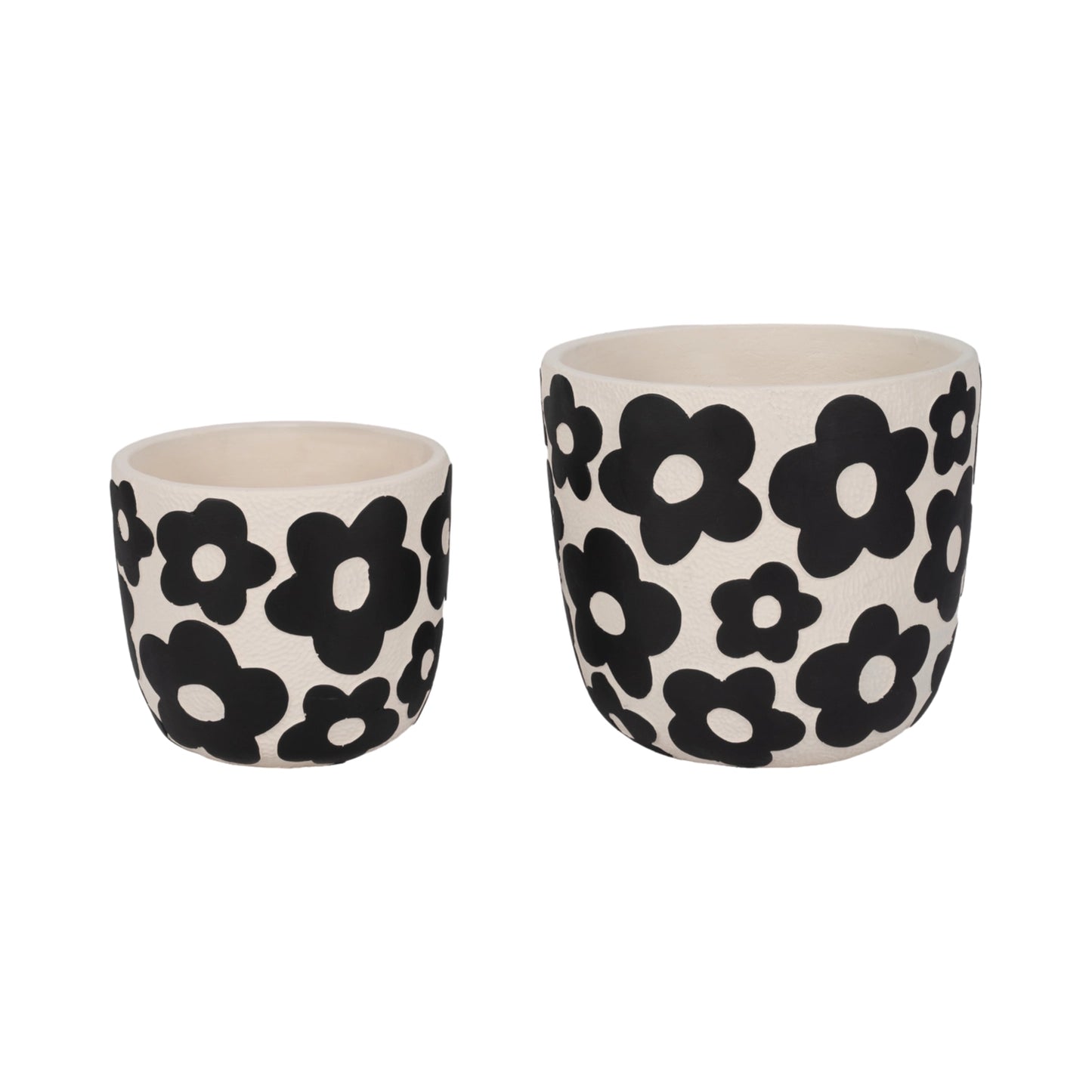 Ceramic White & Black Flower Power Planter (2 Sizes)