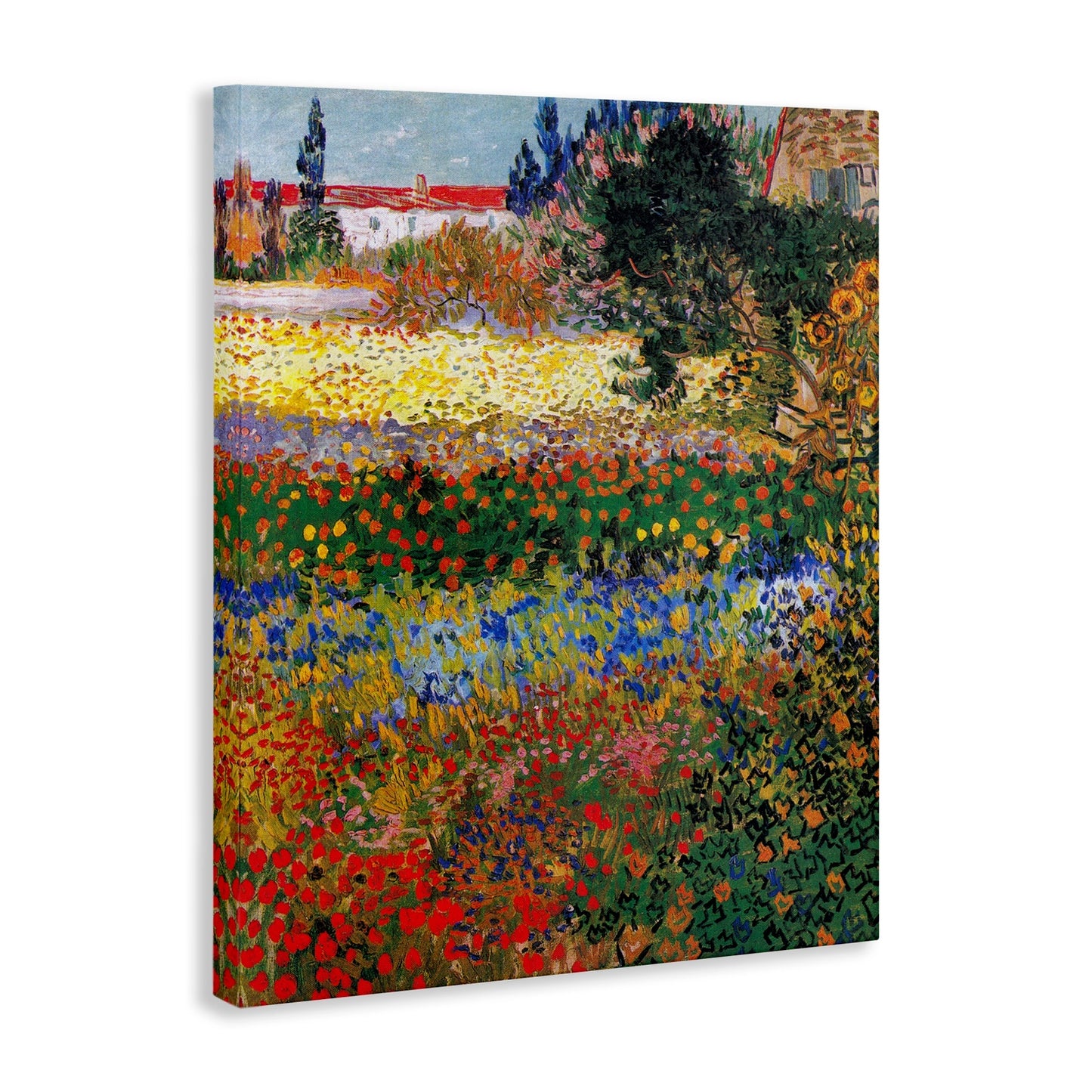 Flower Garden Van Gogh Vivid Painting Canvas Wall Art 36x48"