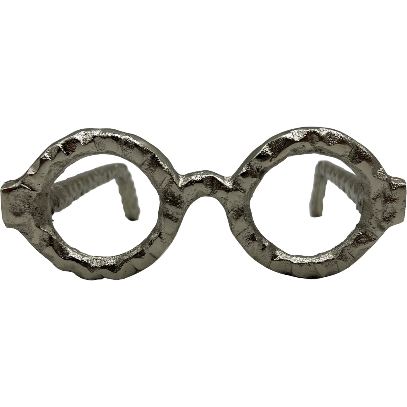 8" Decorative Round Glasses - Nickel