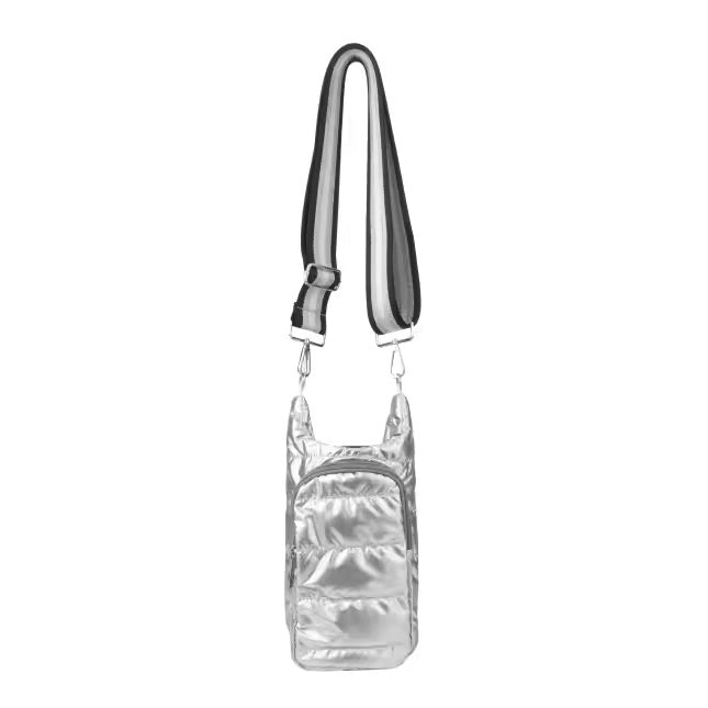 The Capri Tumbler Carrier Crossbody - Silver